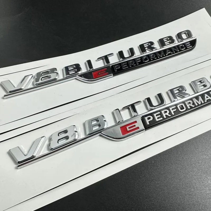 

2 шт., 2024 новые буквы Numbe V8 BITURBO E PERFORMANCE, эмблема, наклейка на значок автомобиля для S63L SL63s GT63s, аксессуары для значков