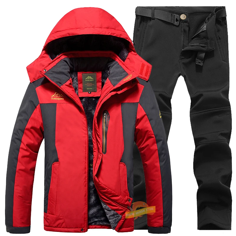 2023 Winter Plush Warm Fishing Suit Men's Windproof Waterproof Hooded Jacket Outdoor Climbing Camping Sportswear Fishing Clothes enlarge