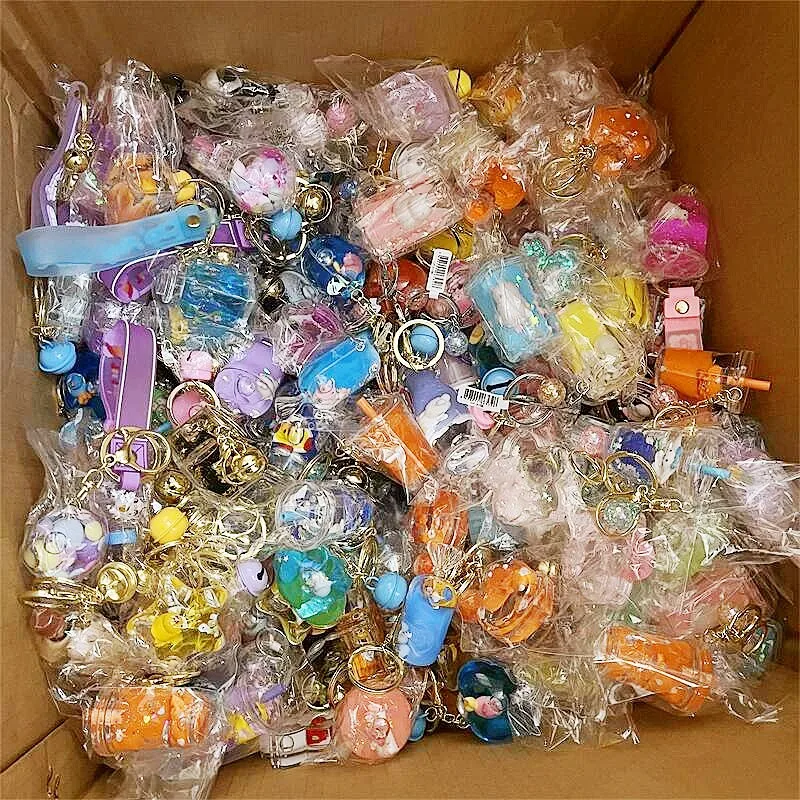 Random Delivery Japanese and Korean Oil Liquid Floating Keychain Pendant Lucky Bag Milk Tea Ornament Lucky Bag Ornament images - 6