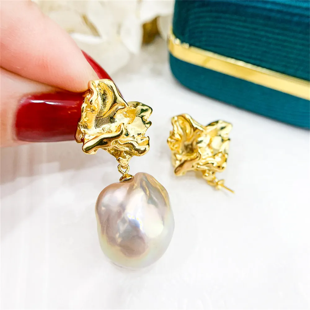 

Plated Gold Earrings Mountings Pearl Ear Wires Earrings Hook Findings Settings for DIY Stud Earrings Jewelry Making