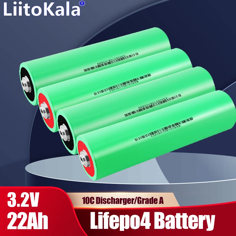 

1-3PCS LiitoKala 10C 3.2V 22Ah Lifepo4 Battery Pack Solar Energy System for Boats and RV Golf Cart Tax-free in the US and EU