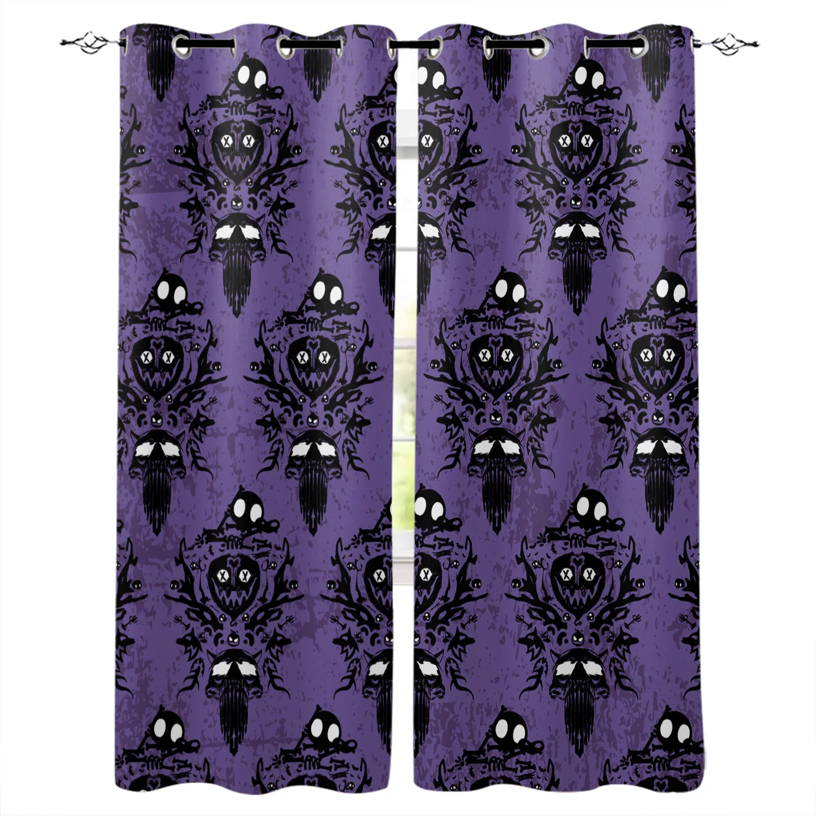 

Halloween Haunted House Skull Bat Curtains For Living Room Kids Bedroom Window Curtain Blinds Drapes Door Curtains Home Decor