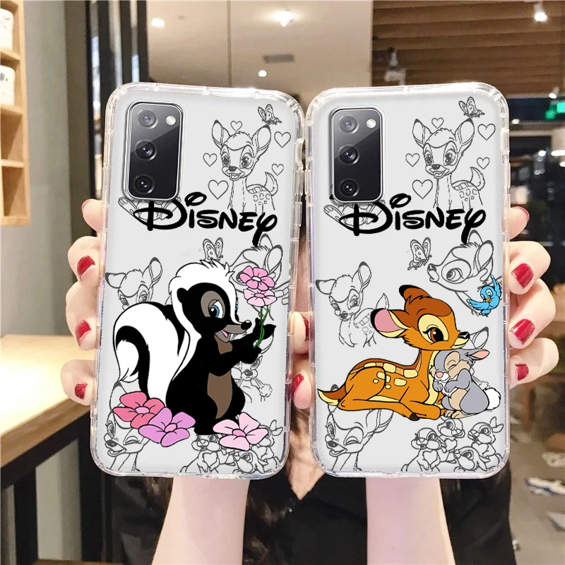 

Bambi Anime Cute Transparent Phone Case For Samsung A73 A72 A71 A52 A53 A54 A51 A42 A34 A32 A14 A13 A12 A23 5G Cover Shell Coque