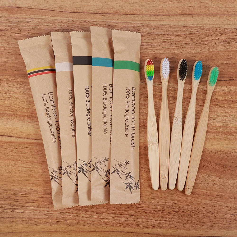 

1PC Colorful Toothbrush Natural Bamboo Tooth Brush Vegan Eco Friendly Zero Waste Soft Bristle Charcoal Dental Oral Care Brush