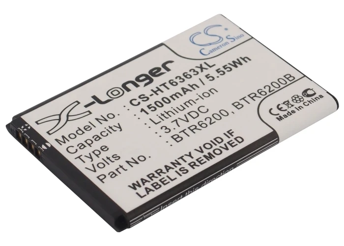 

CS 1500mAh/5.55Wh battery for Google G6 35H00127-02M,35H00127-04M,35H00127-05M,35H00127-06M,BA S440,BB00100,BTR6200