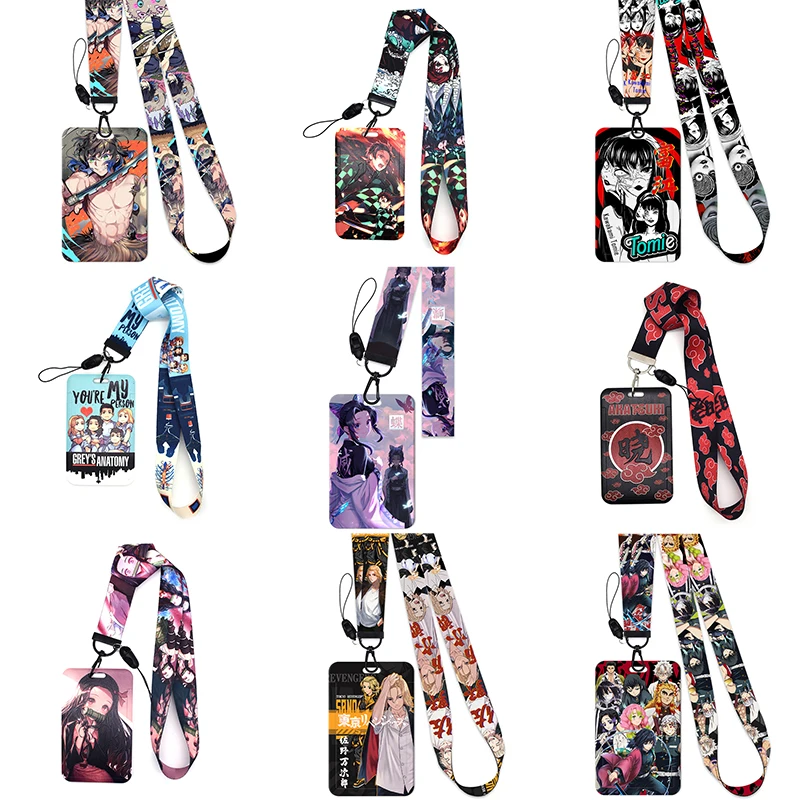 

Cartoon Credential Holder Keychains Neck Lanyard For Pass Card Anime Credit Card Holder Keychain Straps Mobile Phone Wholesale