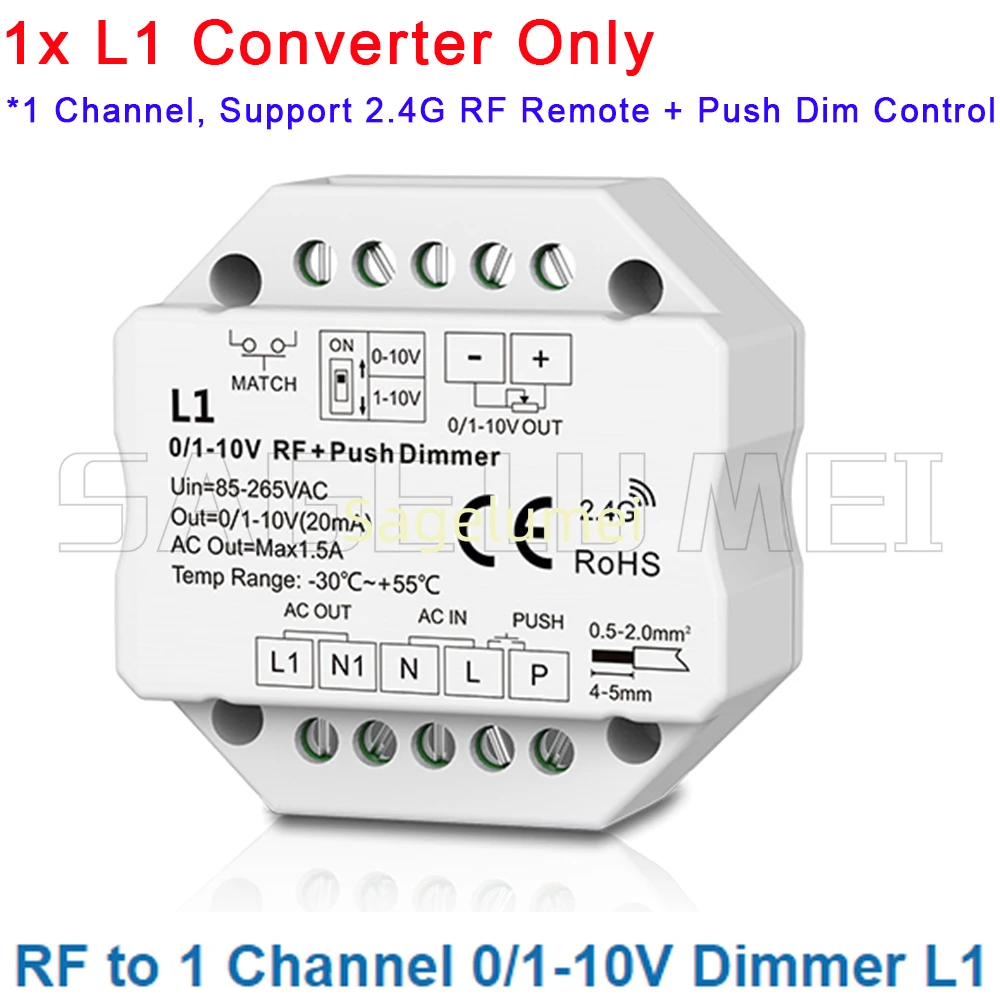 Фото Светодиодный диммер Wi-Fi Zigbee L1 L4-M L2 DL 0/1-10 В RF Tuya Smart Push Smart Life APP Управление RF DMX в Skydance 0-10 В Преобразователь сигналов №3