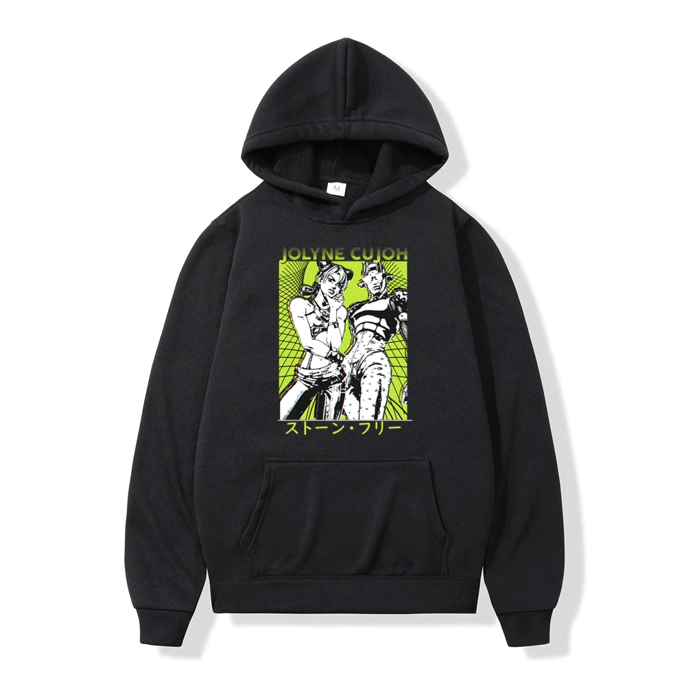 

Japanese Anime Jojo Bizarre Adventure Hoodie Men Women Tops Funny Cartoon Streetwear Hooded Sweatshirt Fashion Unisex Pullover