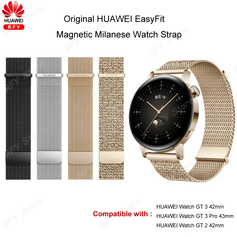 

Original HUAWEI EasyFit Metal Steel Watch Strap for HUAWEI GT 3 Pro Magnetic Milanese Replaceable Bracelet GT3 Watchband 20mm