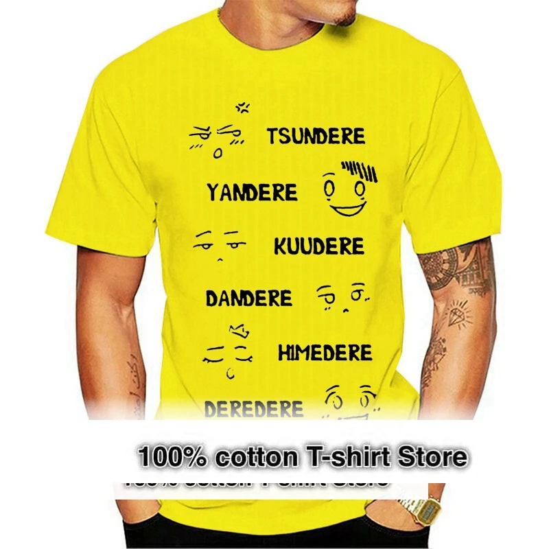 

Аниме футболка для женщин Dere типы Tsundere yдругих Kuudere Dandere Kawaii