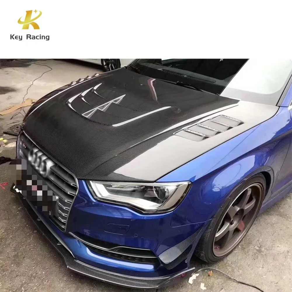 Передняя крышка RS3 из углеродного волокна в стиле V капота двигателя для Audi A3 2013-2018