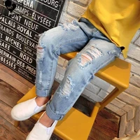 new 2022 kids jeans trousers boys girls fashion ripped denim pants baby boys girls spring autumn jeans long pants clothing
