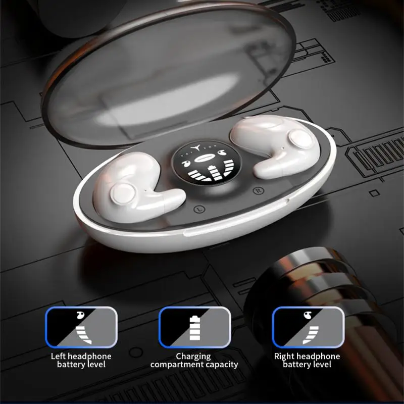 

New MD538 Sleep Wireless Bluetooth Earbuds Headset Mini Earpiece TWS Earphone Stereo Headphone Waterproof Not In-Ear Earphone