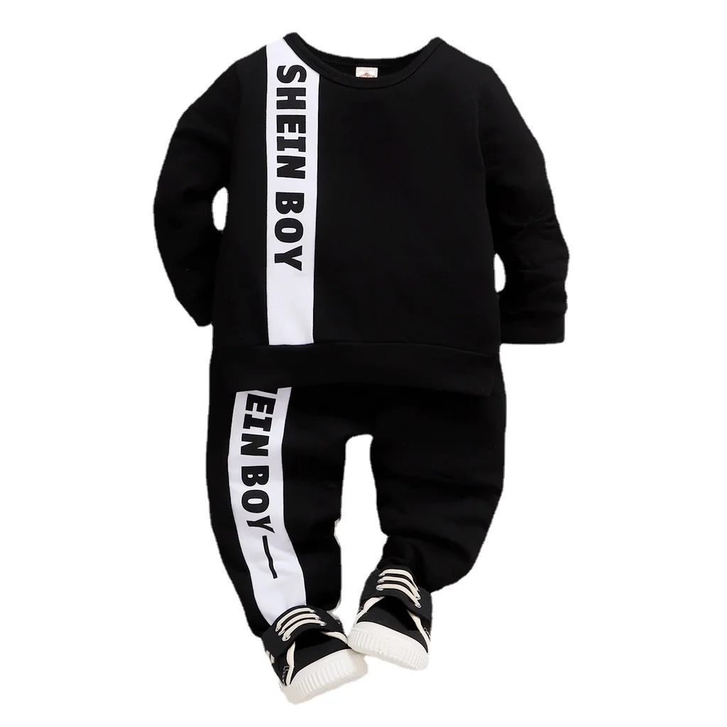 3-24Months Toddler Baby Boy Clothes Suit Letter Print Long Sleeve Tops + Cotton Pants 2Pcs Set Newborn Baby Boy Fashion Outfit