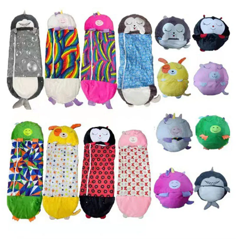 

Children's Sleeping Bag Kids Cartoon Animal Blanket Sleepsacks Plush Doll Pillow Baby Anti-kick Quilt Sleep Sack For Boys Girls