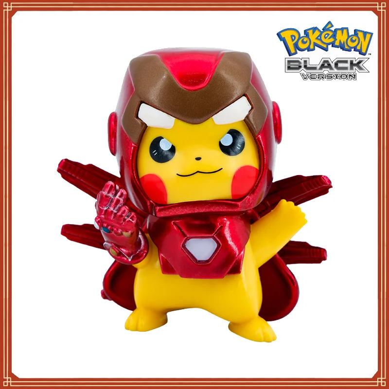 

2023 New 10cm COS Avengers Alliance Iron Man Pikachu Marvel Comics Doll Model Hand Car Office Decoration Christmas Gift