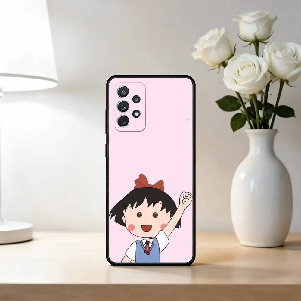 Фото Чехол для телефона C-Chibi Maruko-chan для Samsung S25, S24, S21, S22, S23, S30, Ultra, S20, Plus, Fe, Lite, Note, 10, черный чехол №2