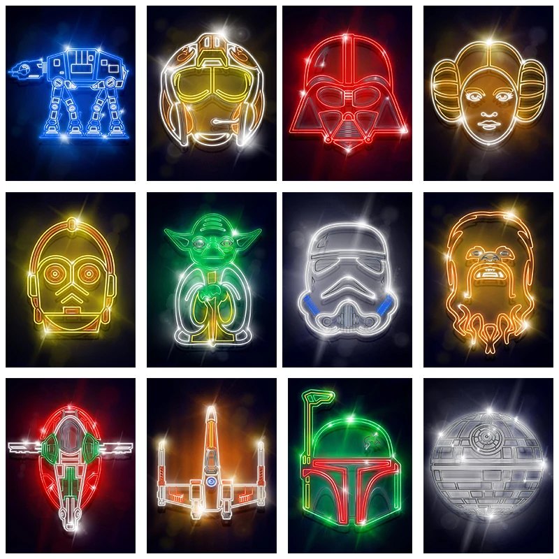 Креативный плакат и печать заказа джедаев Йоды из мультфильма Звездные войны