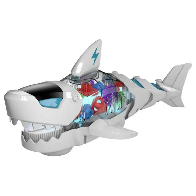 

Mechanical Shark Toy Electric Gear Fish Toys For Kids Long Realistic Sensory Shark Toy With Movable Joint And Simulation Sound E