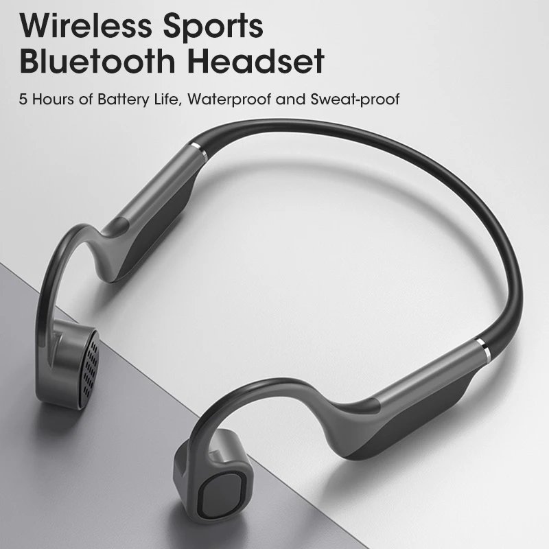 

Проводящие наушники, спортивные беспроводные Bluetooth наушники 5,0 с 8G памятью, выдвижные бинауральные водонепроницаемые HD-наушники для звонко...