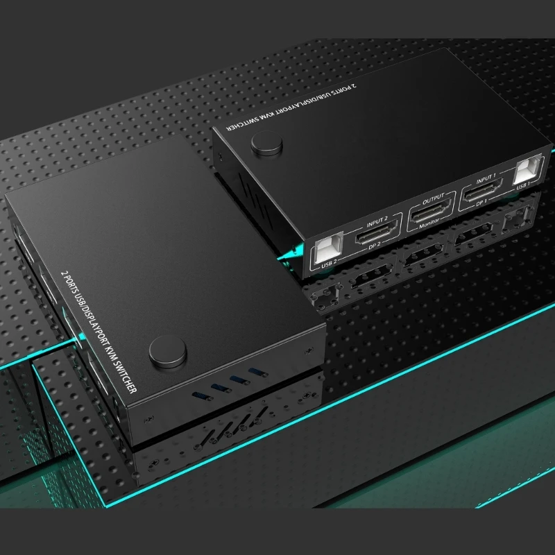 

KVM-переключатель R91A с двумя портами, DP-переключатель для двух компьютерных клавиатур, мышей, принтеров, с поддержкой порта 4K @ 60 Гц, с кабелем