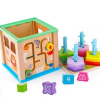 kids toys montessori wooden toys 6 sides intelligence box training puzzle math toys baby early educational toys for children