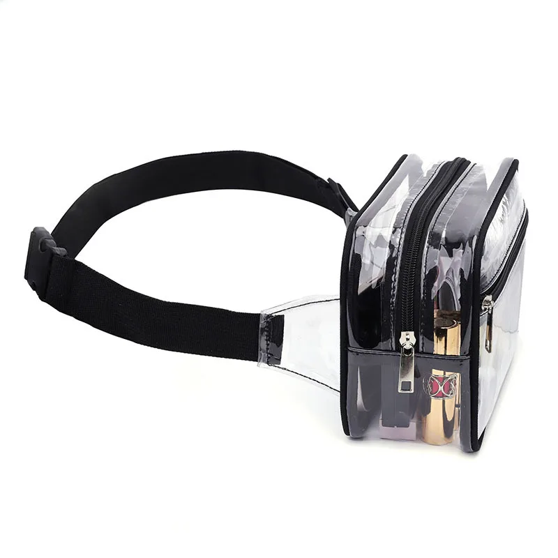 Women Transparent PVC Waist Bag Waterproof Fanny Pack Belt Bag Chest Pouch with Adjustable Strap for Concerts Sports Travel