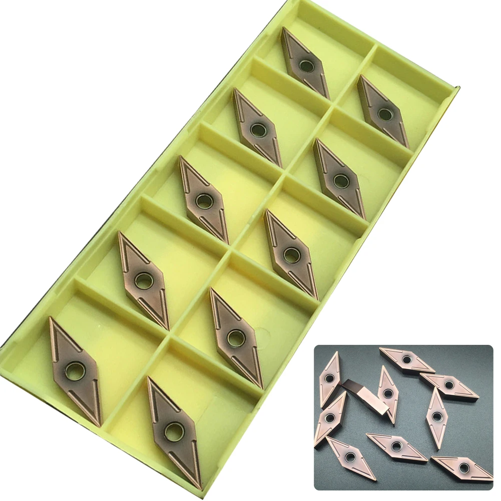 

10pcs/box Turning Inserts Plugin Accessories Replacement CNC Carbide Turning Inserts Wear-resistant For Finishing