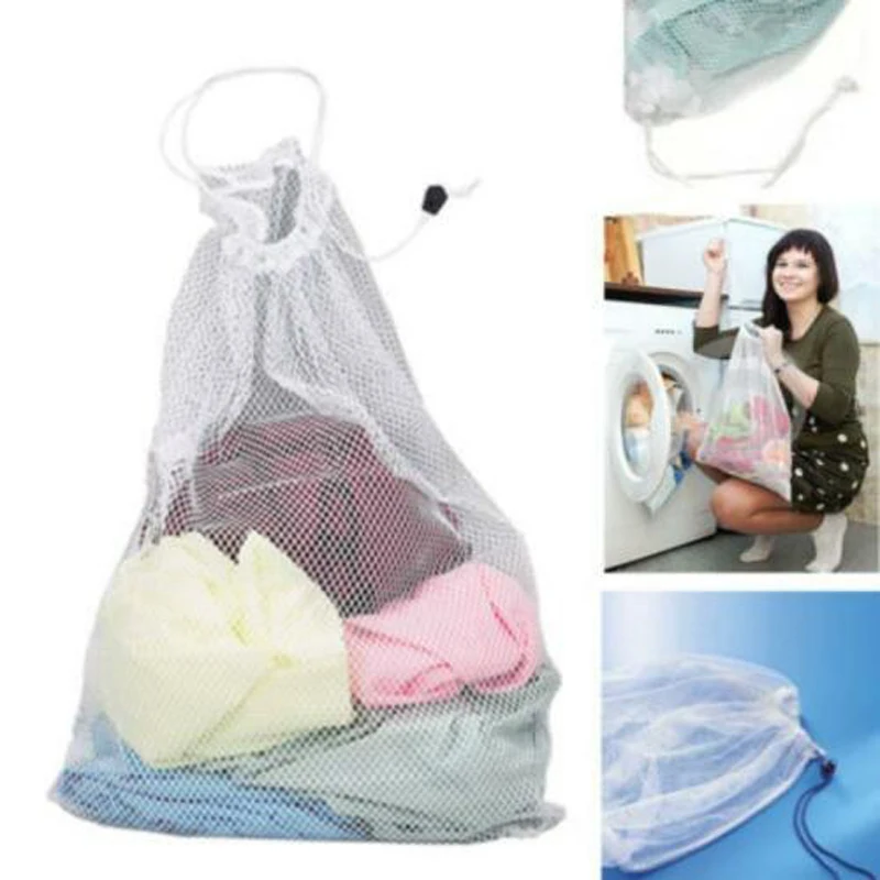 

Laundry Mesh Bags Drawstring Net Laundry Saver Mesh Washing Pouch Strong Washing Machine Thicken Net Bag Laundry Bra Aid Pack