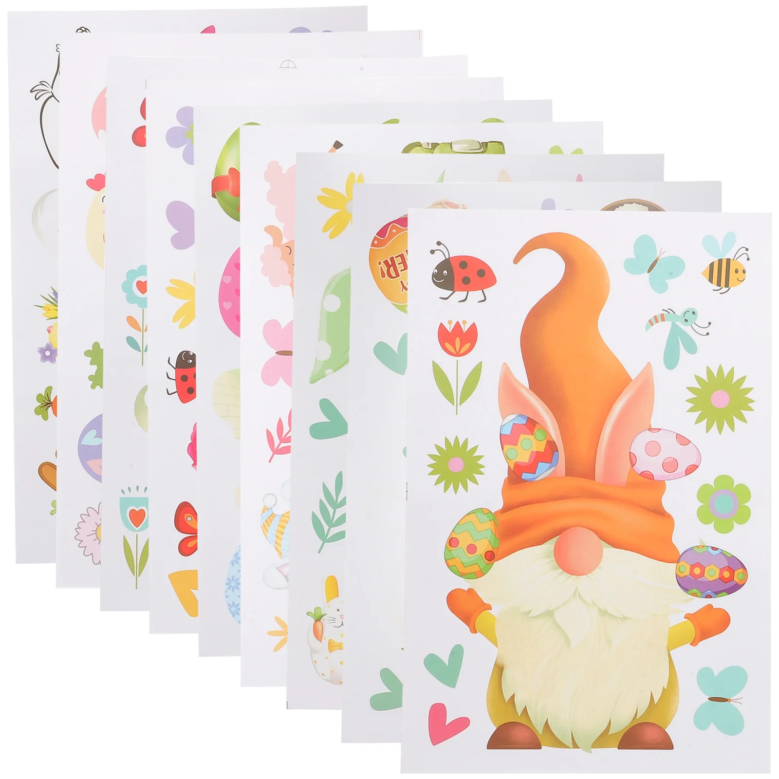 

Easter Window Sticker Cling Clings Decals Egg Party Gnome Decal Bunny Stickers Decoration Spring Festival Flowers Rabbit Games