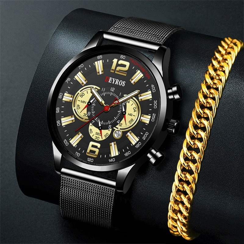 Uhren herren Luxus Neue Herren Business Edelstahl сетчатая повязка на руку |