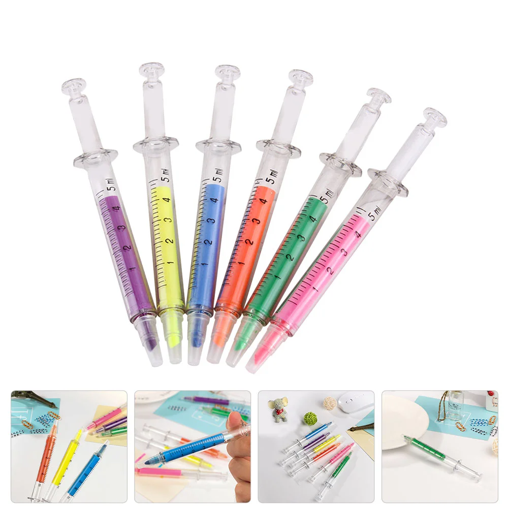 

Pens Markers Highlighter Marker Pen Syringe Highlighters Writing Fluorescent Liquid Drawing Nurse Pens Nurses Outline Colorful