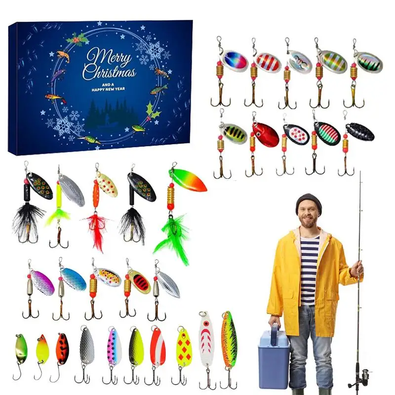 

Christmas Advent Gift 24 Days Christmas Advent Fishing Tackles Countdown Christmas Accessories Party Favors For Son Uncle Father