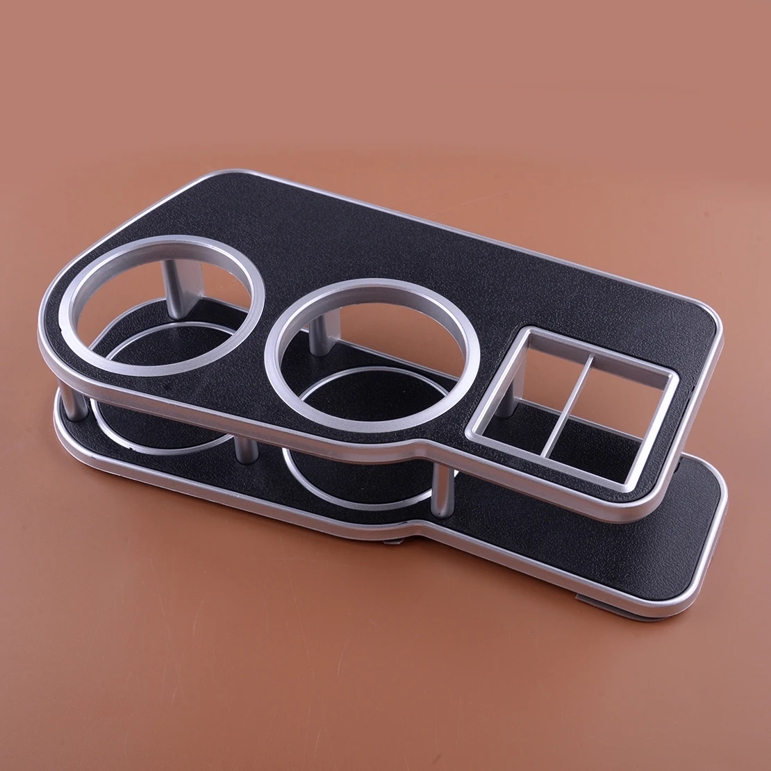 

Универсальный пластиковый настольный приборный столик с двойной чашкой, держатель для напитков для автомобилей, черный и серебристый