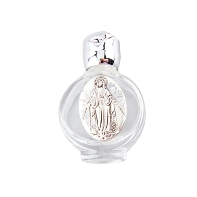 Description Picture 3 of item2024 Empty Holy Water Bottle with Lid Clear Glass Organizer Praying Supplies for Home Church Christian Baptism Religious Gift