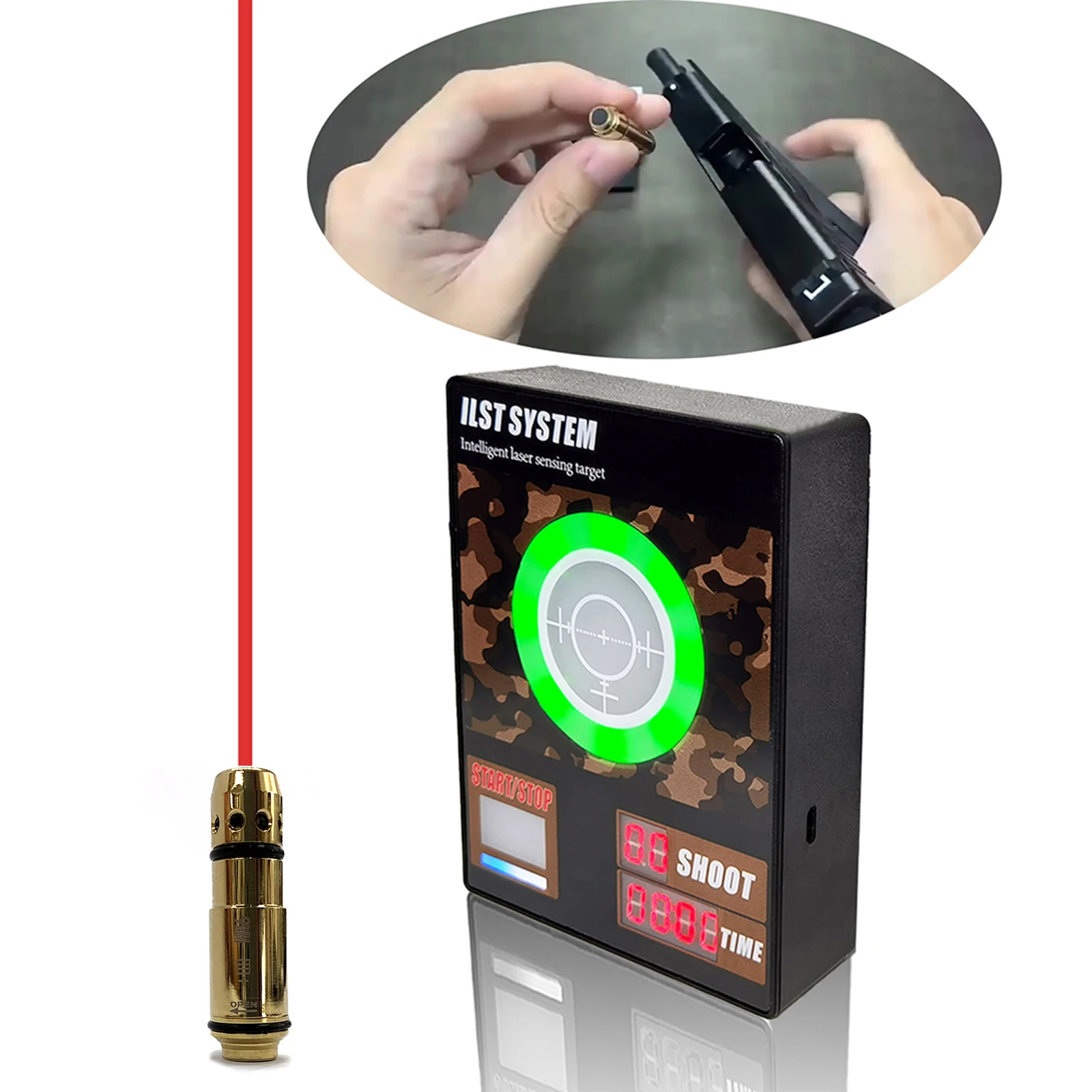 

9x19mm Laser Sight Collimator Trainer Cartridge for Glock 17 19 Dry Fire Shooting Training Simulator Laser Training Bullet 9mm