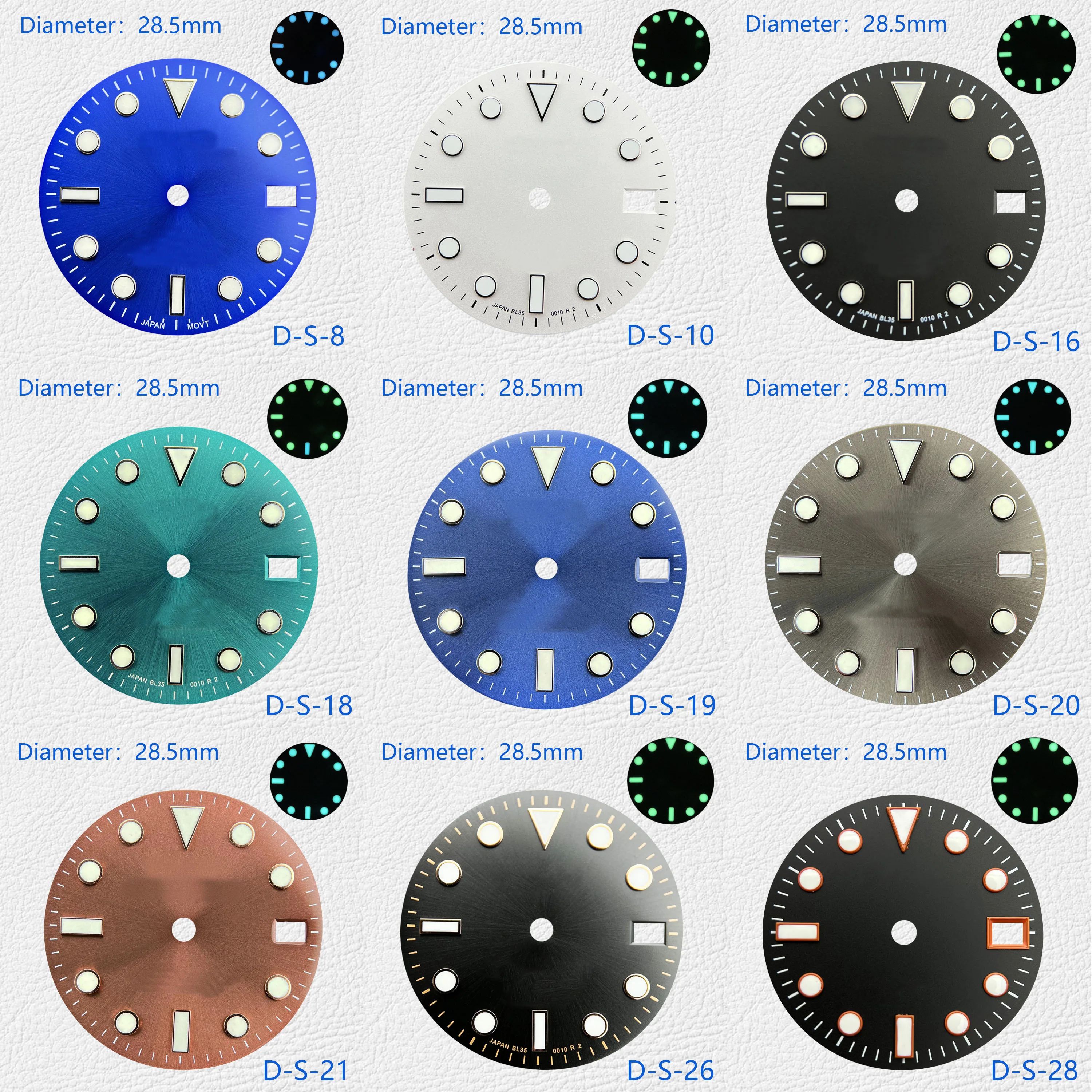 

28,5 мм, NH35 циферблат C3, светящийся циферблат с рисунком солнца, циферблат с логотипом на заказ NH35 NH36, аксессуары для часов аксессуары для перемещения