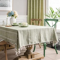 embroidered tablecloth green hollow american rural cotton linen ins rectangular dining tablecloth coffee table for living room