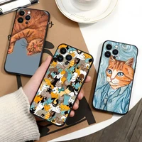 ginger cat phone case for iphone 13promax 11 12 pro max mini xr x xsmax 6 6s 7 8 plus shell cover