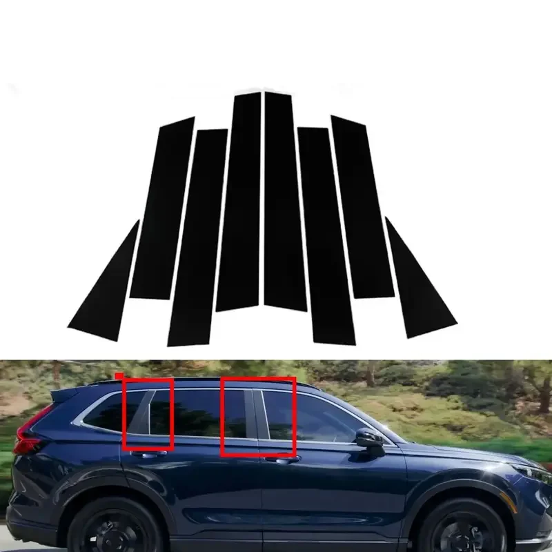 

8 шт. глянцевый черный столбик, подходит для HONDA CR-V 6 CRV RS 2023 2024, боковая отделка двери, оконная наклейка Drcoration, аксессуары, крышка