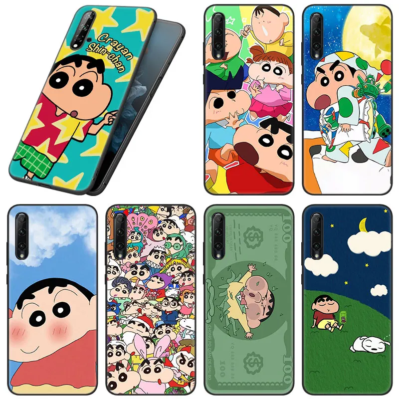 

Anime Crayo Shin Chan Phone Case For Huawei Honor 7A 7S 8A 8S 8C 8X 9A 9C 10i 20i 20S 20E 30i 9X Pro 10X Lite Black Soft Cover