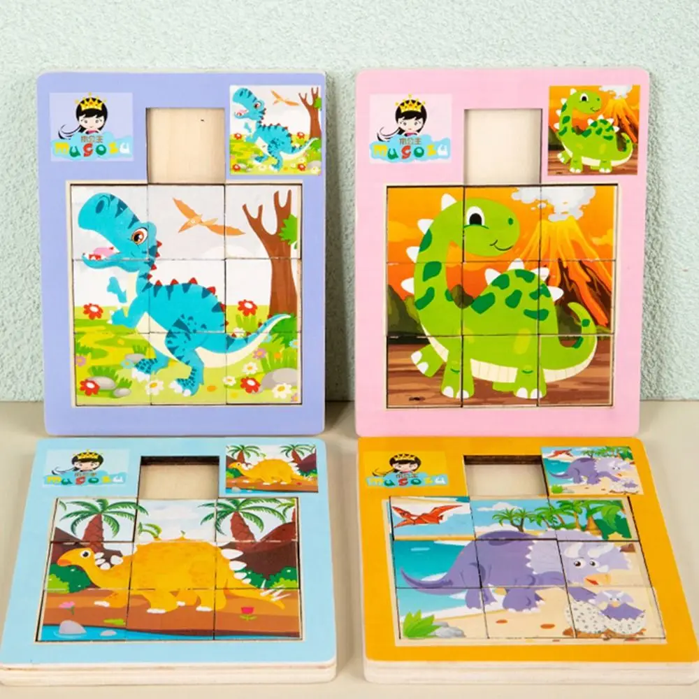 

Wood Animal Sliding Puzzle Cartoon Movable Jigsaw Toy Brain Training Sudoku Intelligence Game Kids Birthday Gift