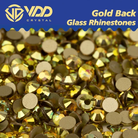 Стеклянные стразы VDD 125 золотого цвета  для декора