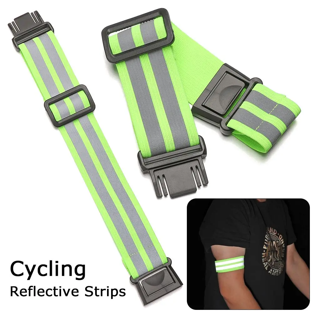 

Safety Alert Outdoor Pants Hand Leg Cycling Reflective Strips Warning Armband Bicycle Bind Strap Reflector Wristband