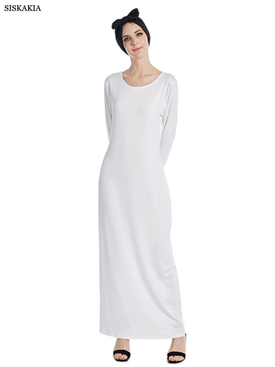 Женское Повседневное платье Siskakia мусульманское однотонное платье-кафтан с