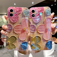 luxury fashion laser flowers glitter phone case for iphone 13 pro max 12 11 x xs xr 7 8 plus se 2020 soft shockproof back cover