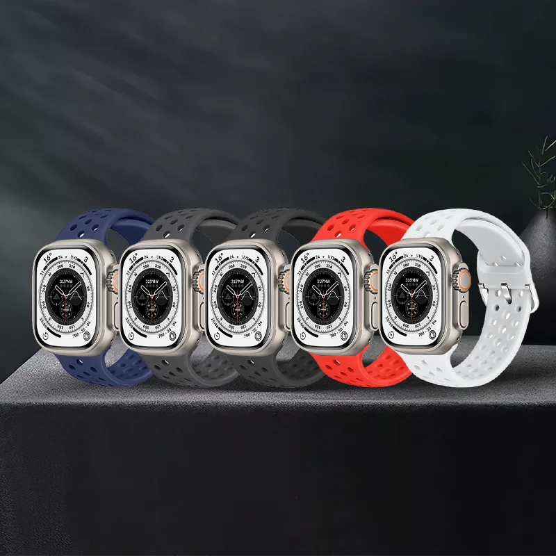 

Silicone Braided Loop for Apple Series8 Ultra Watch Strap 44mm 40mm 42mm 38mm Elastic Solo Bracelet Solid Color Band Accessories