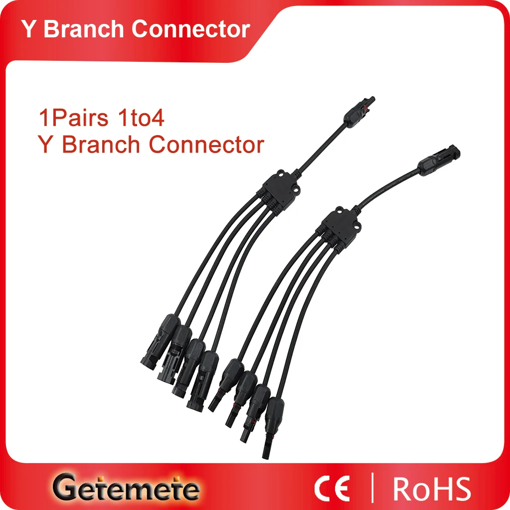 

GTMT Y4Branch Параллельный фотоэлектрический разъем 4-1 Адаптер солнечного разъема для солнечной системы Pv Солнечная панель Кабель для подключения провода