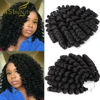 aisi beauty 8inches ombre braiding hair jumpy wand curl crochet braids synthetic crochet hair extension for black women
