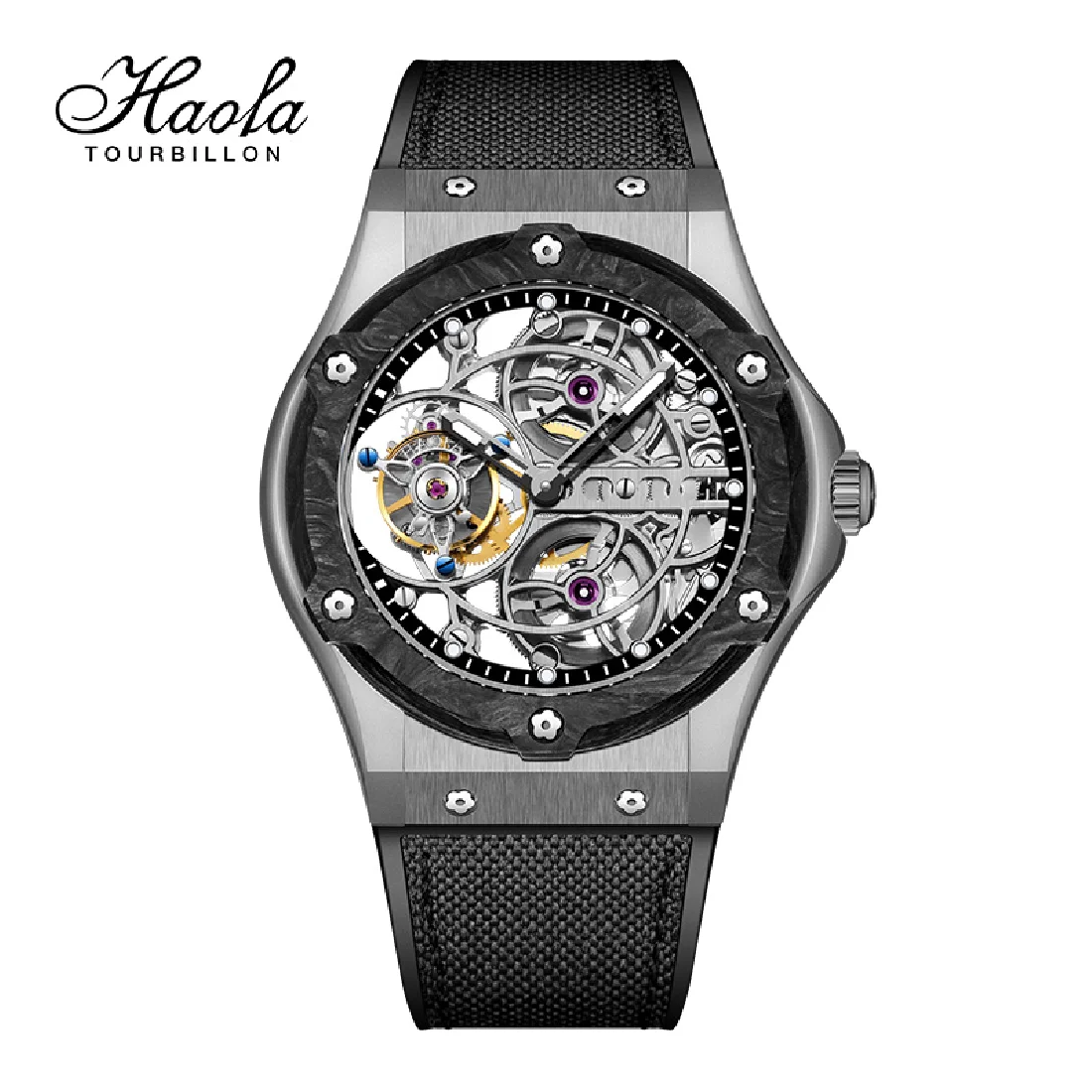 

Haofa Skeleton Tourbillon Movement Mechanical Wristwatches Manual Tourbillon Sapphire Watch For Men Luxury zegarek mski 1918